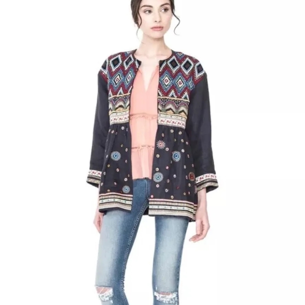 NWT Alice + Olivia Raleigh Bohemian Embroidered Jacket